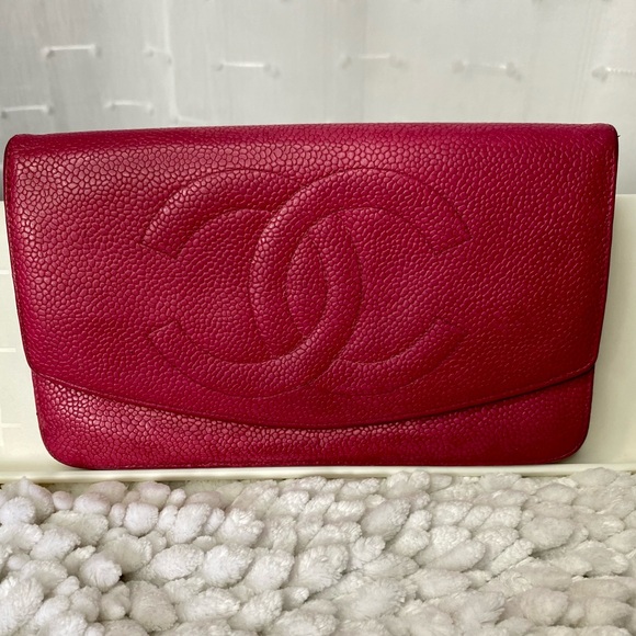 Chanel Pink Caviar Leather Wallet - Picture 1 of 15